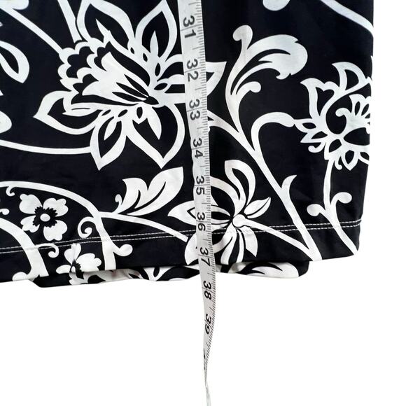 Tommy Bahama Spa Dress Womens M Black White Scroll Halter Cup Cover Up Resort - Picture 11 of 16